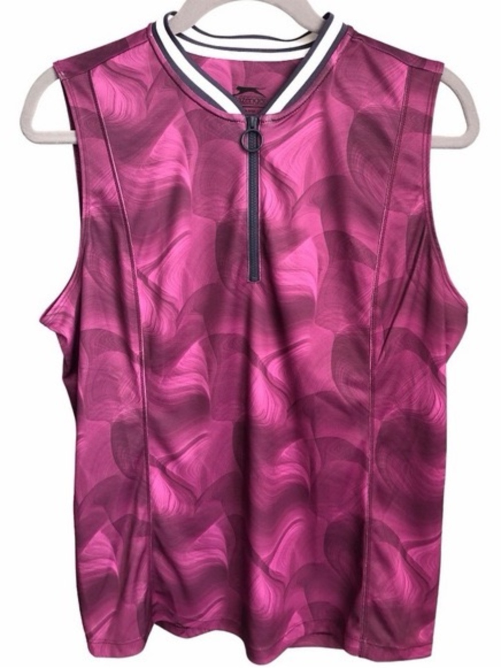 Slazenger Sleeveless Zip-Front Athletic Top - Magenta Swirl